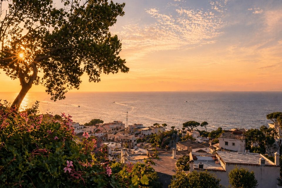 Tramonto sulla costa di Ischia